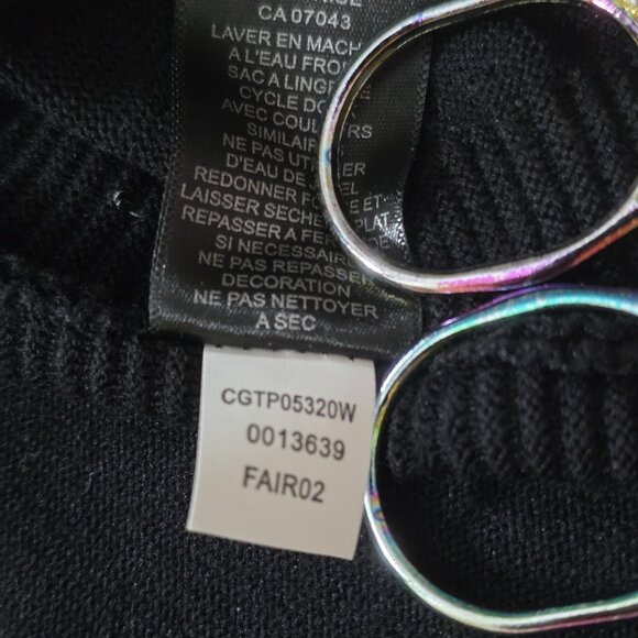 Cable & Gauge Plus Size Top 2x Black Rhinestones Half Sleeve Pullover Whimsigoth - Picture 11 of 14